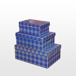 Caja Micro Plast Escocés Azul 31 x 22 x 13 cm