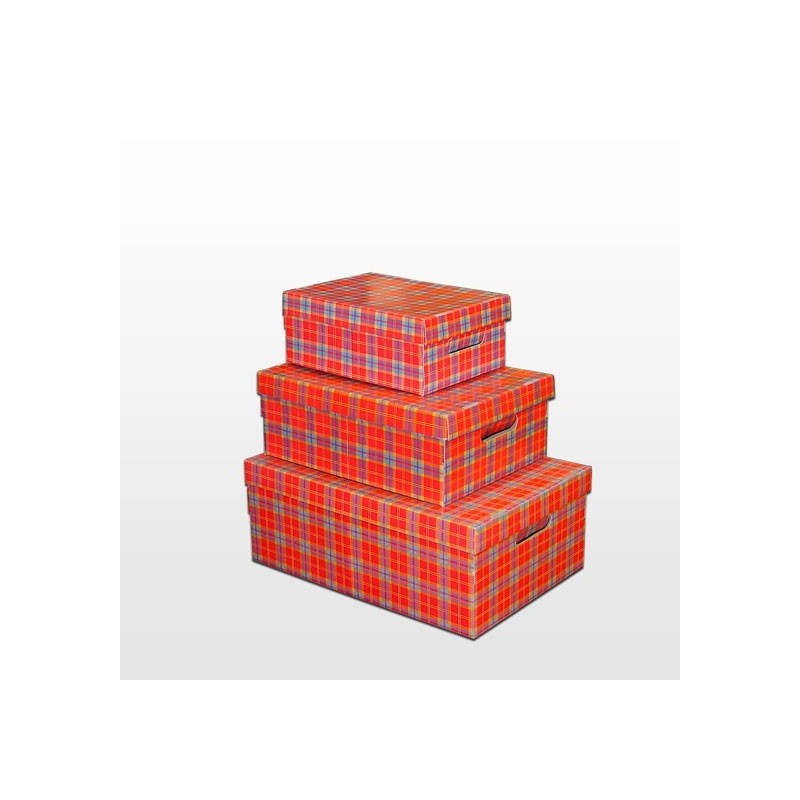 Caja Micro Plast Escocés Rojo 31 x 22 x 13 cm
