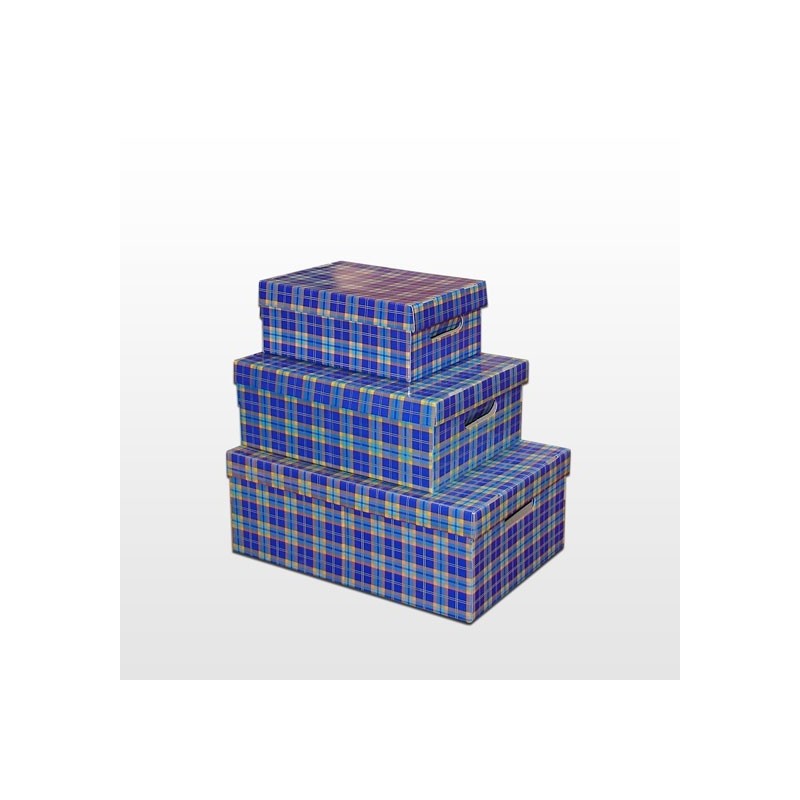 Caja Micro Plast Escocés Azul 39 x 30 x 15 cm