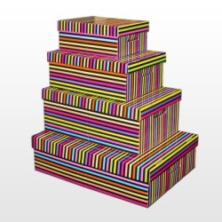 Caja Micro Plast NEGRA A RAYAS 39 x 30 x 15