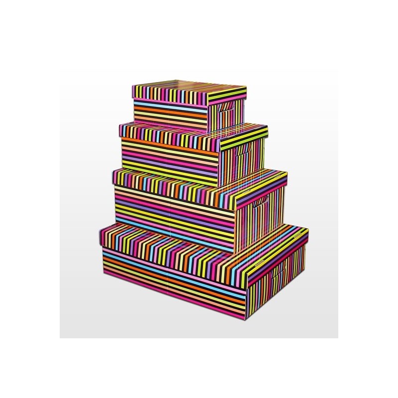 Caja Micro Plast NEGRA A RAYAS 39 x 30 x 15
