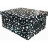 Caja Lunares con Manijas Simil Cuero Negra 32 x 23 x 18