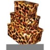 Caja Animal Print con Manija Simil Cuero Dorado 48x26x22