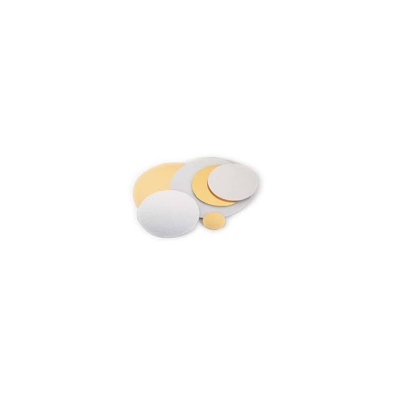 Disco cartón ORO / PLATA 26 cm (x 10 un)