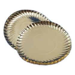 Bandeja Cartón Dorado 18 cm diámetro (x 10 un)