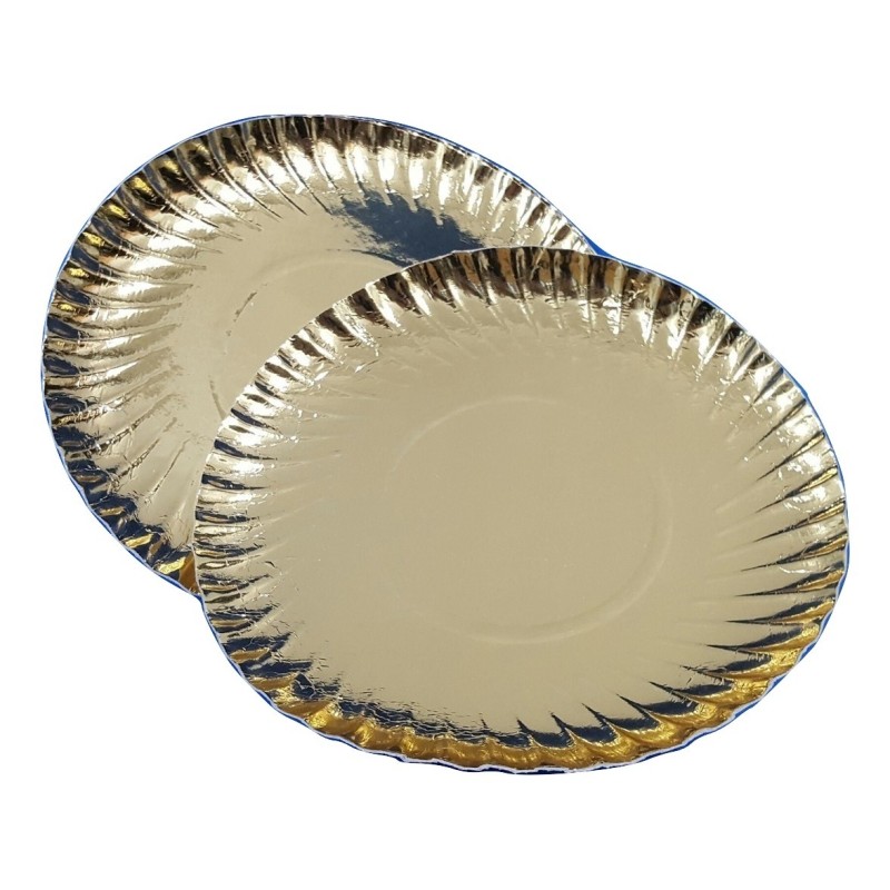 Bandeja Cartón Dorado 18 cm diámetro (x 10 un)